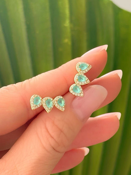 Ear Cuff Earring with 3 Drop Sparkling Accents