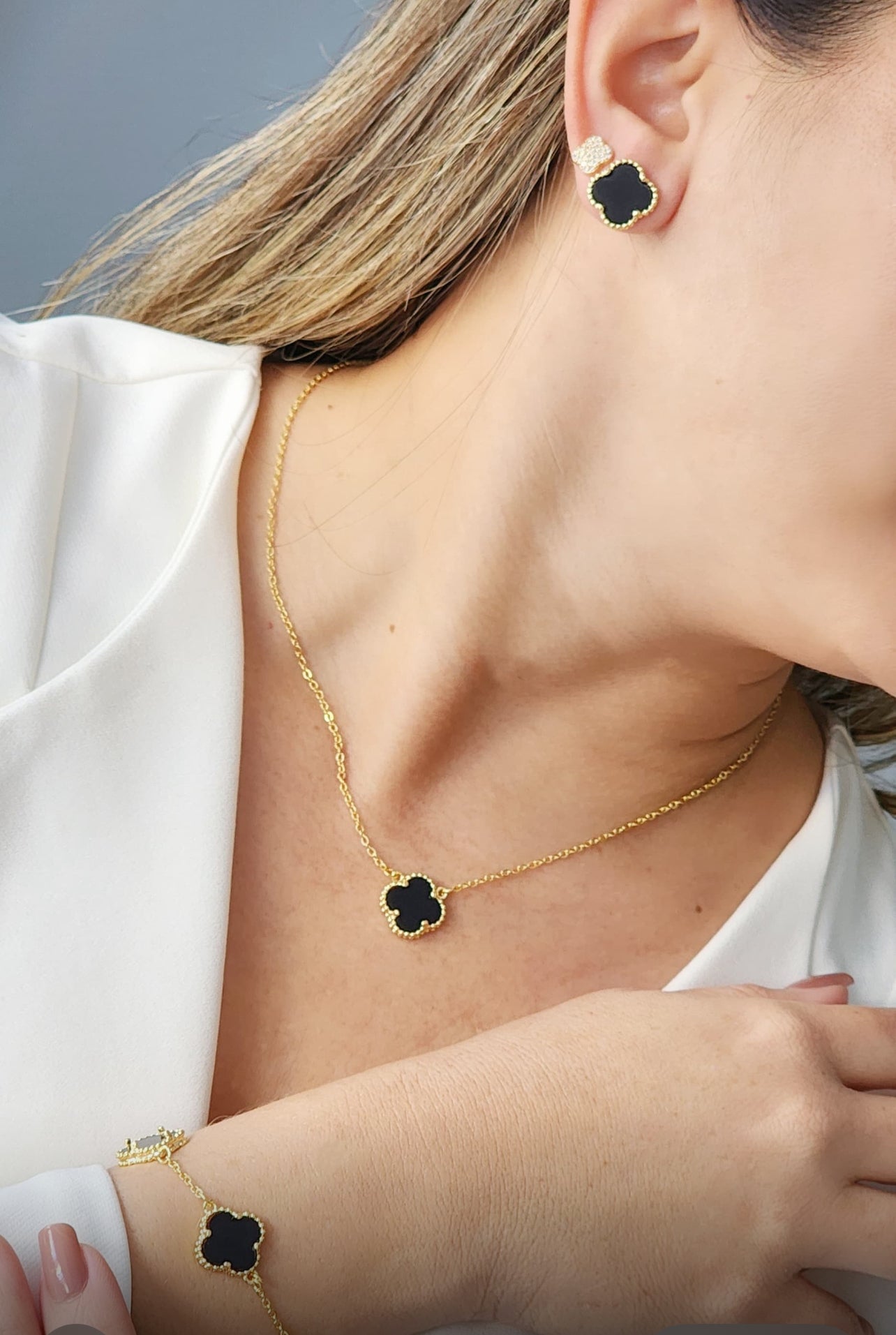 16-inch + 2-inch set with a four-leaf clover pendant ✨ 11390