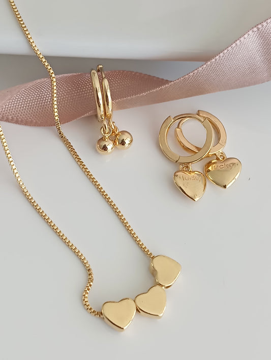 Smooth Heart Lucky Pendant Hoop