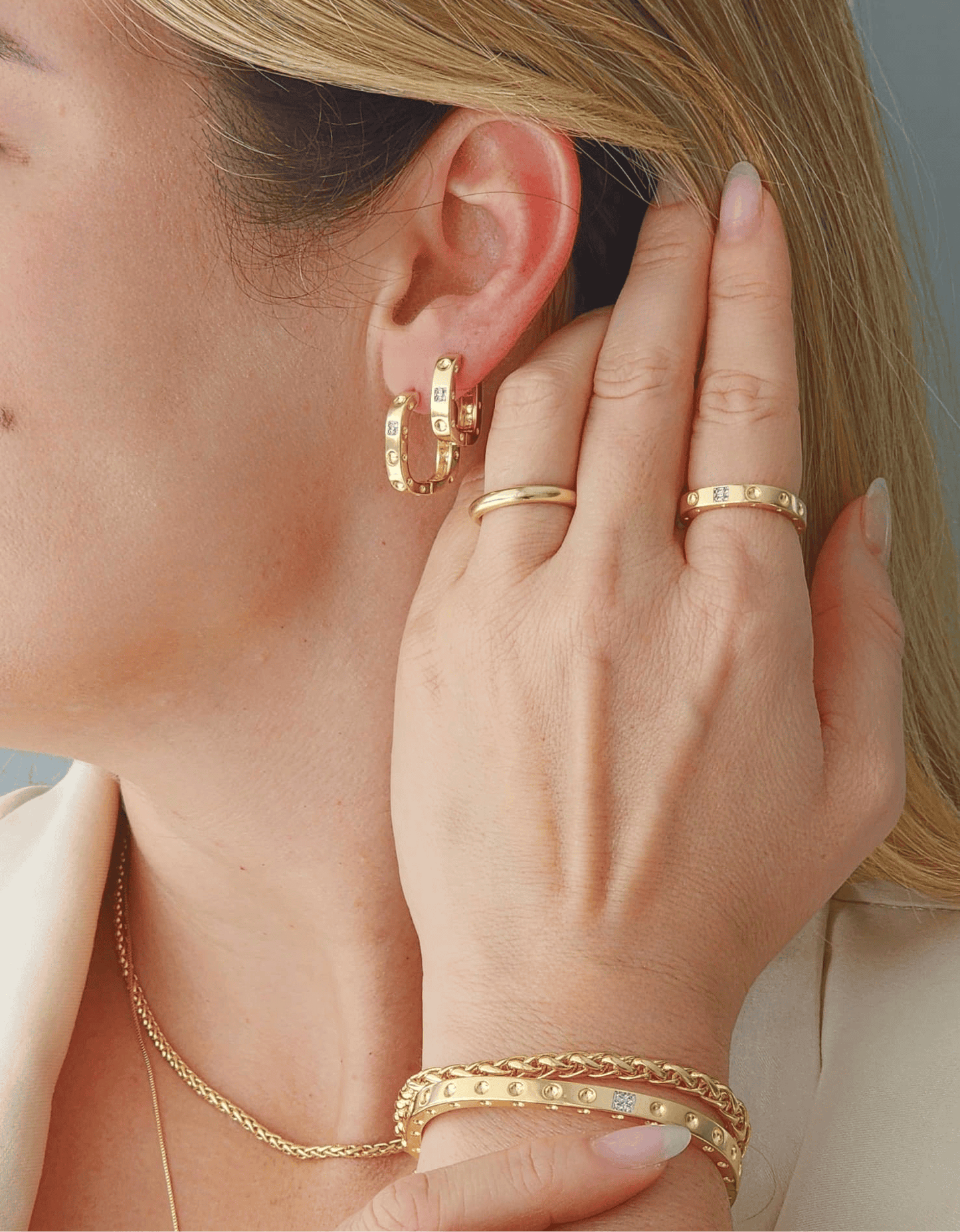 Square Click Hoop Earrings