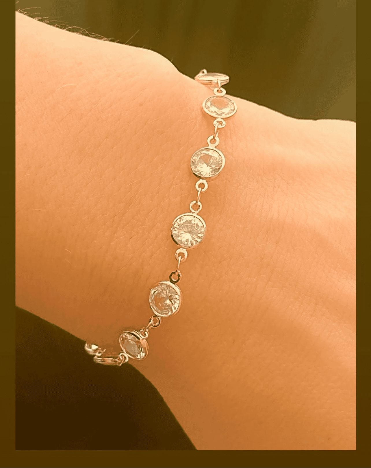 6.7-inch bracelet with 12 cubic zirconia stones 11825