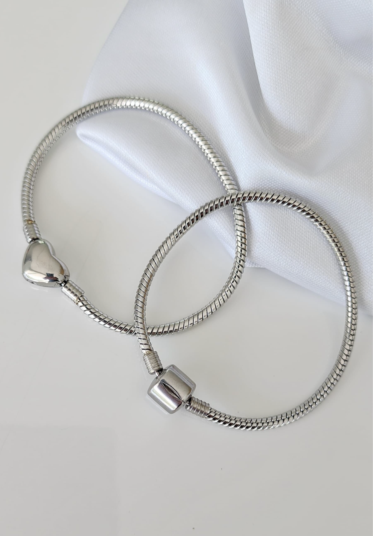 Stainless steel charm bracelet with snake chain  12017 ( Bracelet only (charms not included).