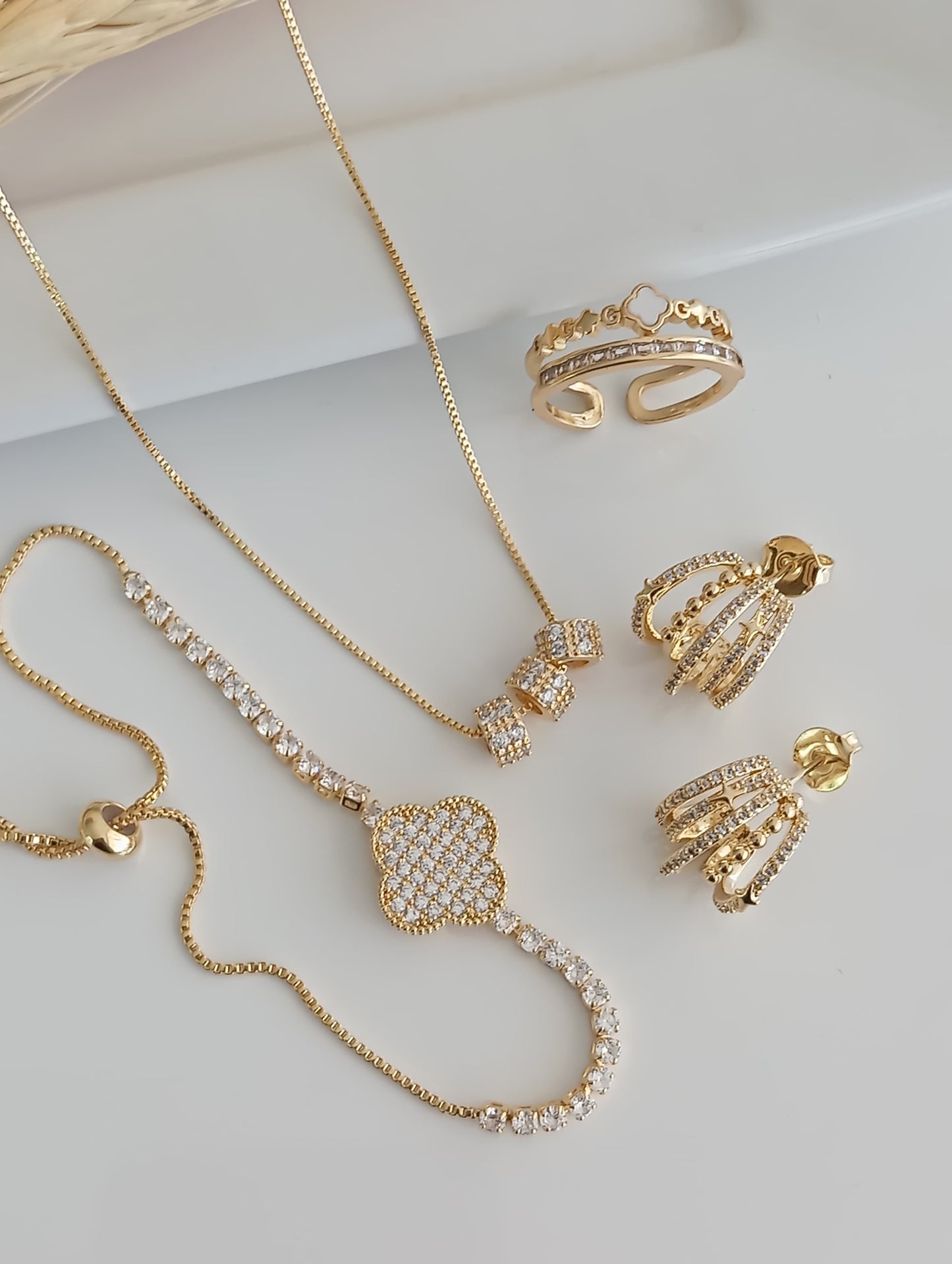 17-inch Necklace with 3 Pavé Cylinders 11183