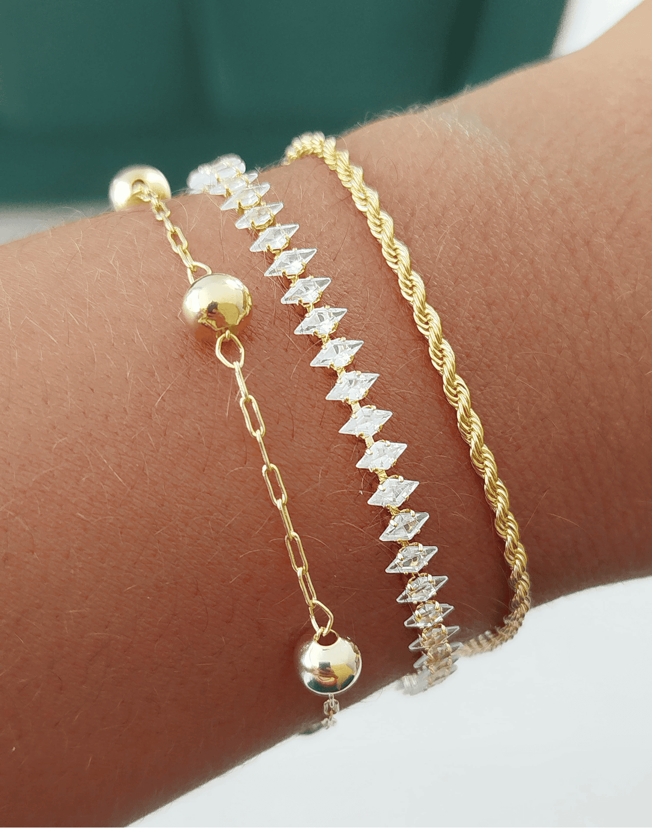 Rice grain riviera bracelet 9981