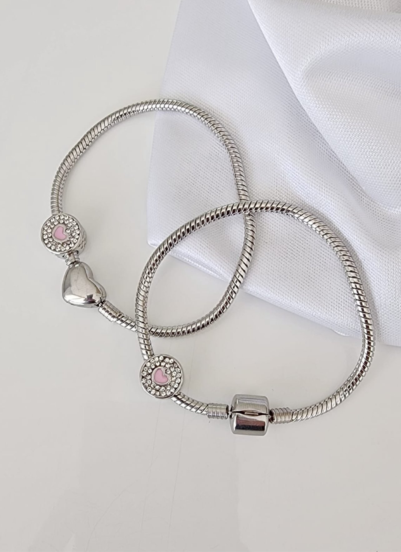 Stainless steel charm bracelet with snake chain  12017 ( Bracelet only (charms not included).