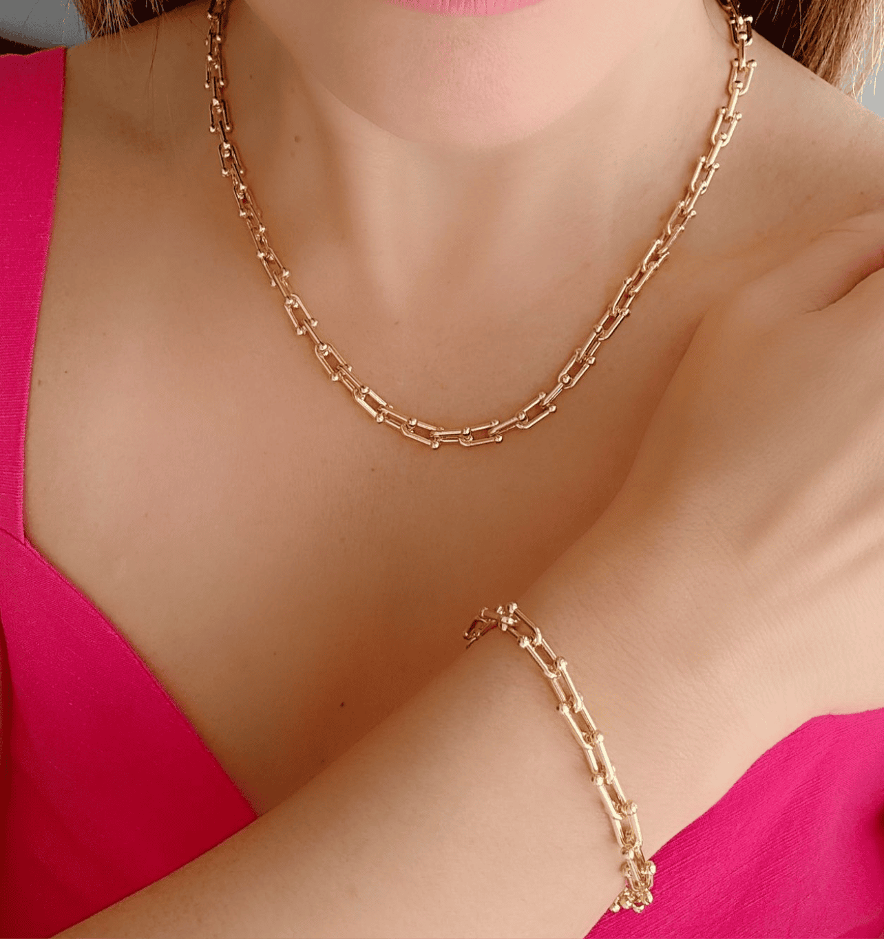 17 cm (6.7 inches) bracelet with smooth U links 12296