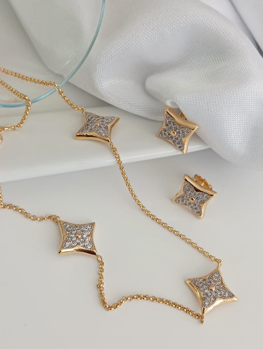 Set of 3 Paved Clover Medals with Light Points 10641