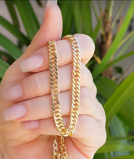 Curb chain necklace 6120 30+10cm