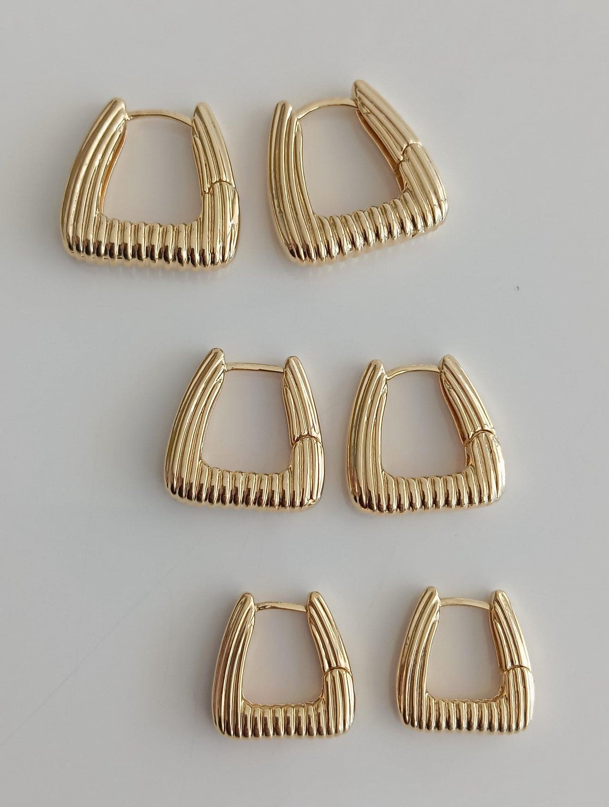 Small Hoop with Textured Triangle