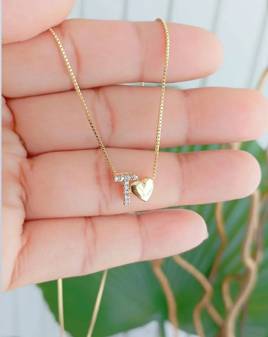 Heart Necklace + Letter