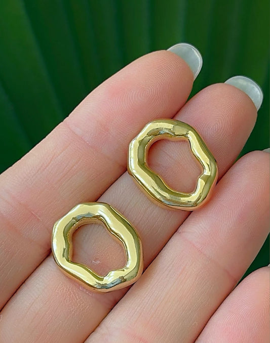 Wavy Round Organic Earrings