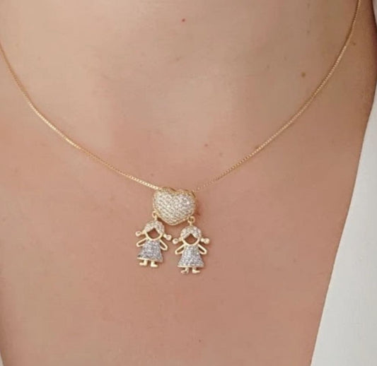 Two Little Loves Heart Necklace