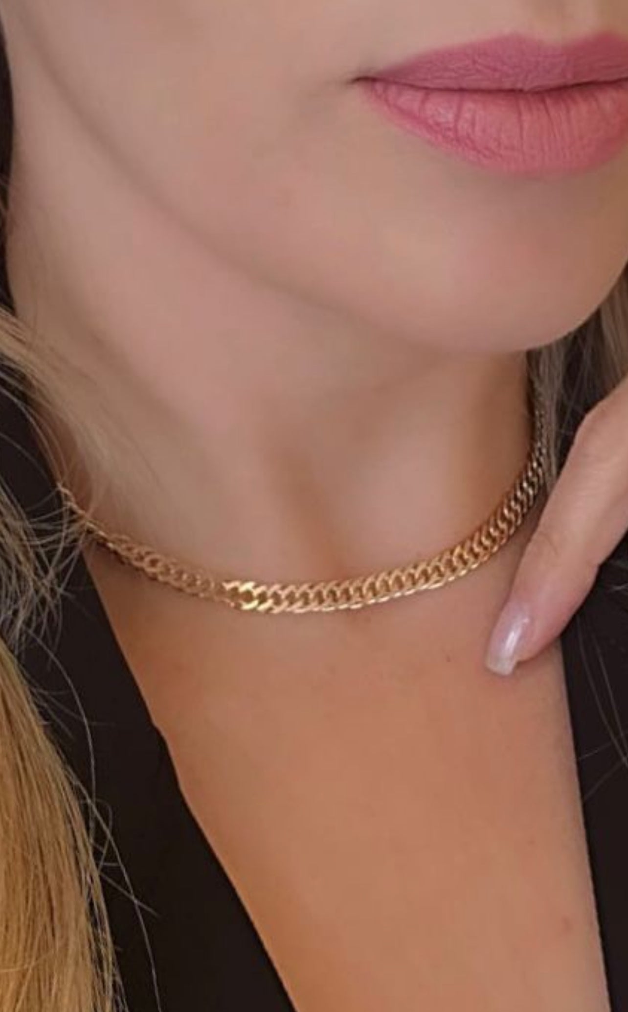 Curb chain necklace 6120 30+10cm