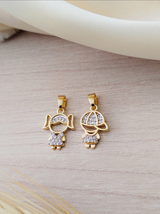 Cutout boy and girl pendant 10364