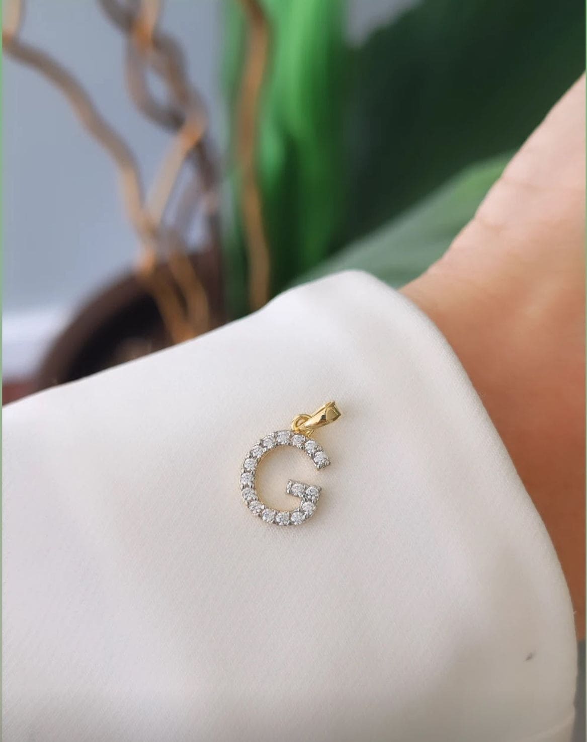 Letter Pendant with Cubic Zirconia 3405