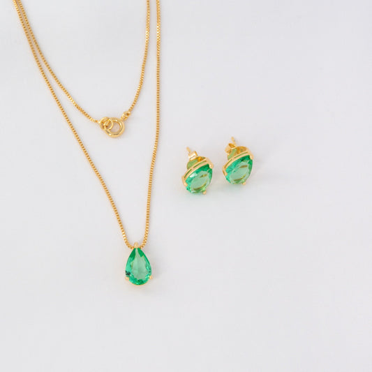 Green Drop Set with Smooth Base