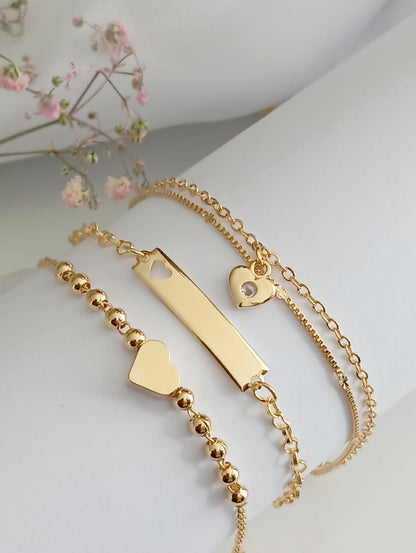 6 inches Children’s Bracelet with 12 Spheres and a Heart