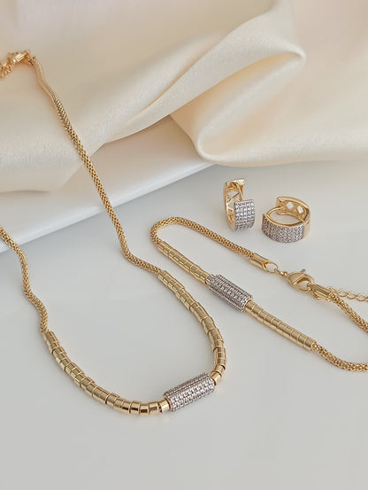 Sparkling Barrel Mesh Bracelet