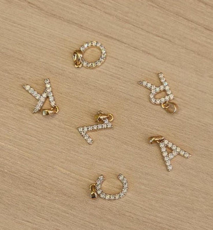 Letter Pendant with Sparkling Accents