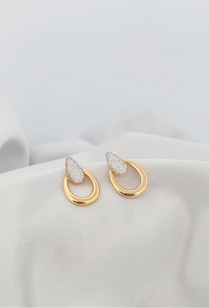 Pavé Drop Earring with Smooth U-setting