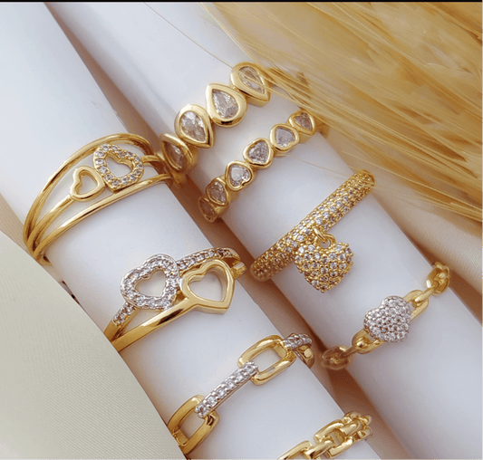 Chain Band Ring with Pavé Accents