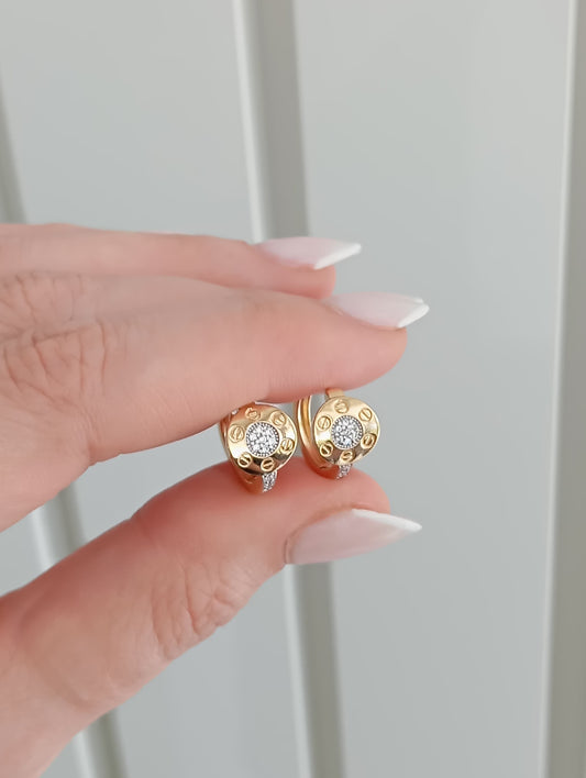 IC Pavé Ball Hoop Earring