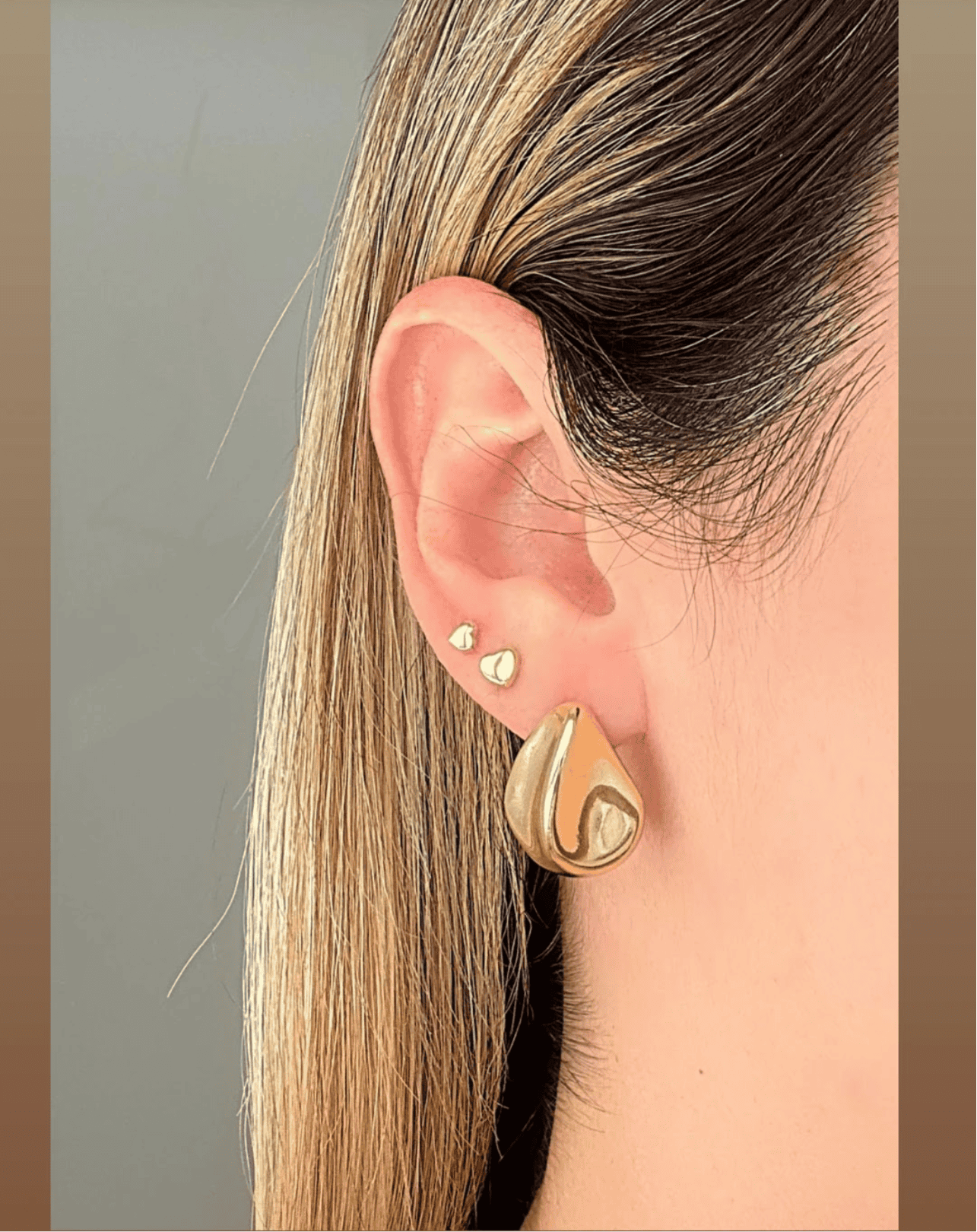 Crumpled drop earring 10613