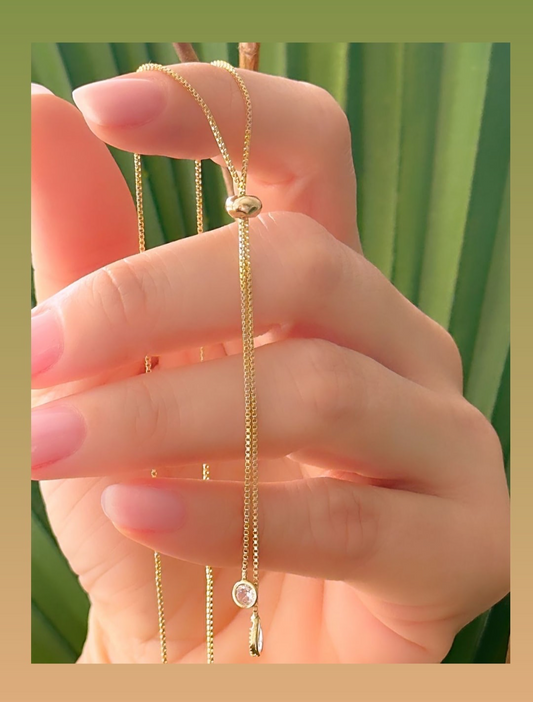 Y-drop necklace with a teardrop pendant and solitaire accent 10062