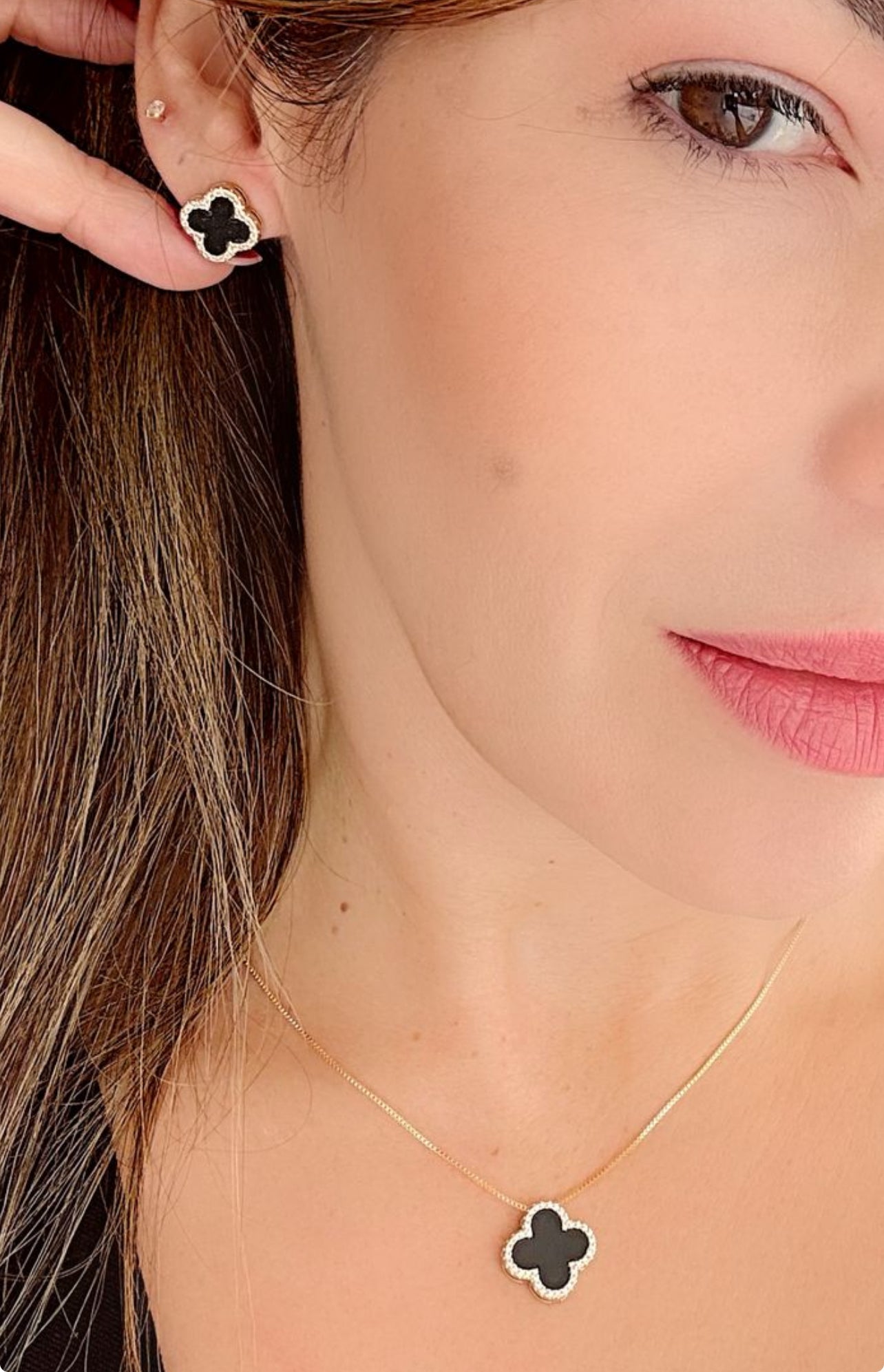 Clover set with 1 zirconia-encrusted strip 11253