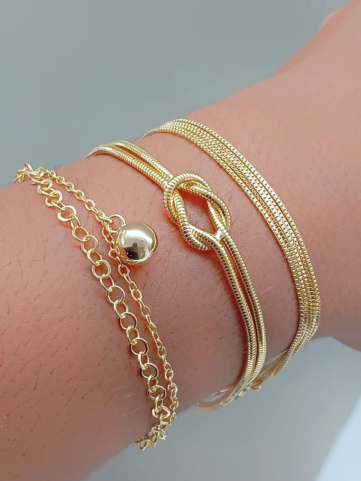 7-inch double bracelet with smooth sphere 10208