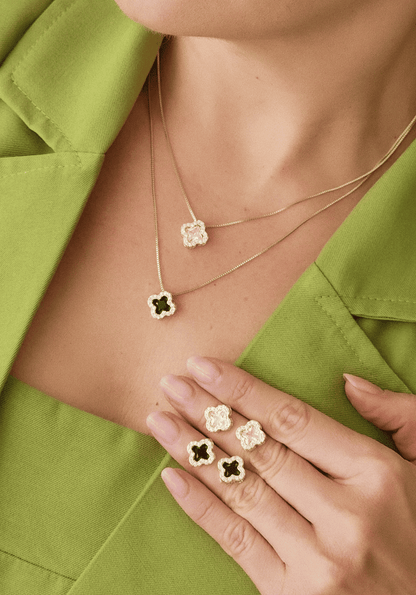 Clover Pavé Jewelry Set