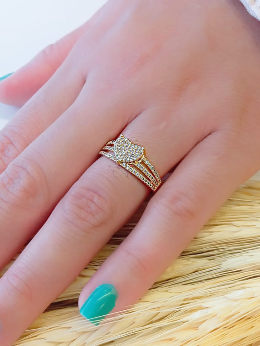 Three-strand Ring with Heart