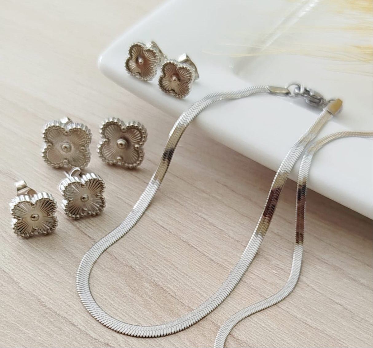 Laminated stainless steel bracelet 12073