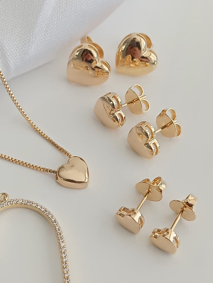 Smooth Heart Earring with Base