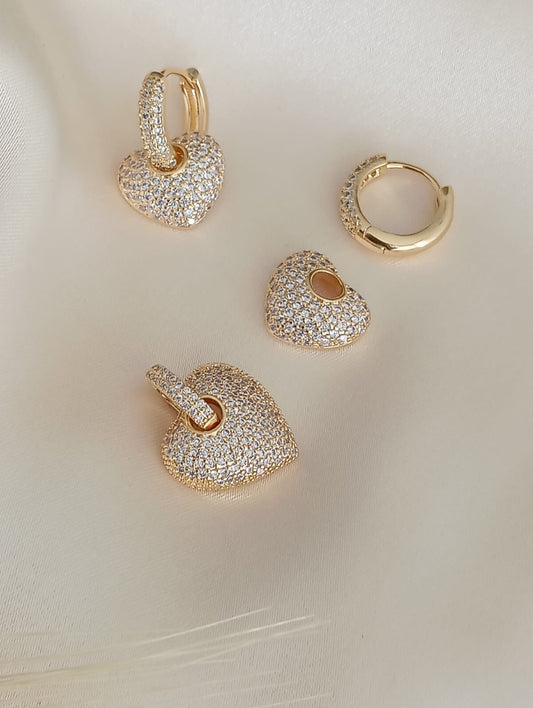 Heart Detail Hoop Earrings