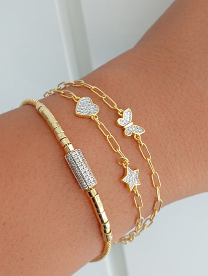 Sparkling Barrel Mesh Bracelet