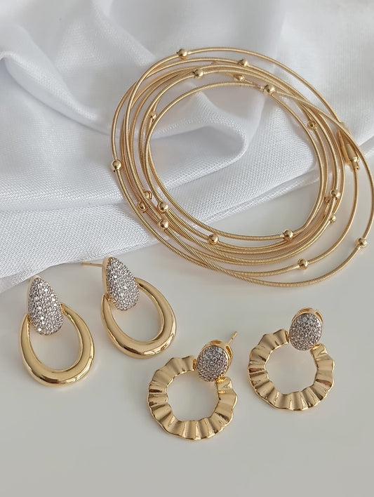 Pavé Drop Earring with Smooth U-setting