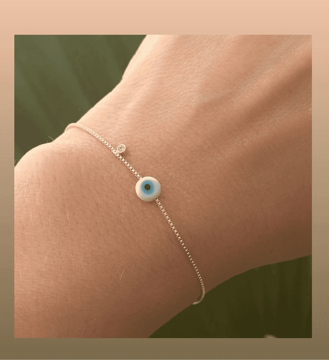 Bracelet evil eye with 2 zirconia 17cm 9455