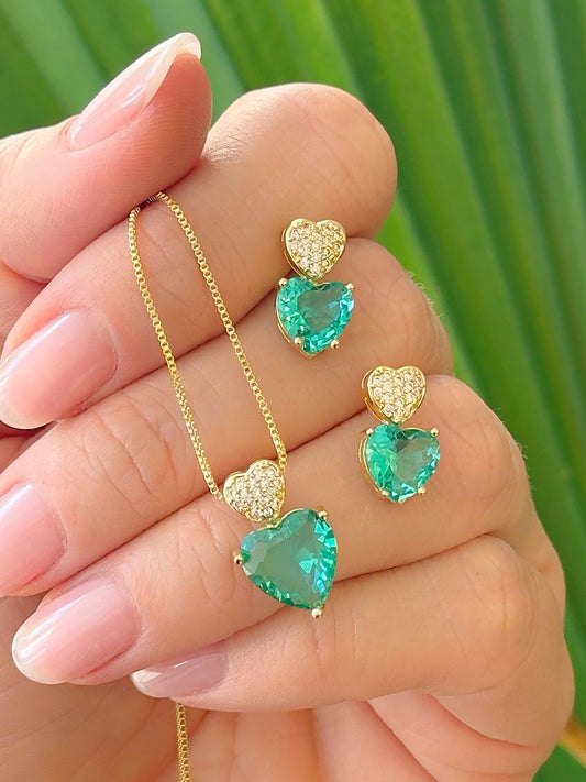 Set of 2 Hearts: 1 with a Sparkling Accents and 1 Pavé