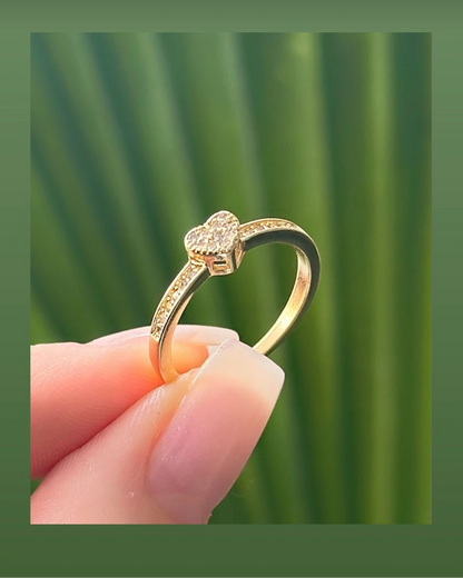 Mini Pavé Heart Ring