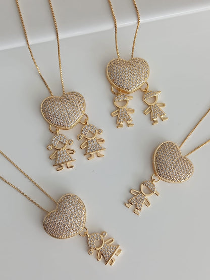 Two Little Loves Heart Necklace