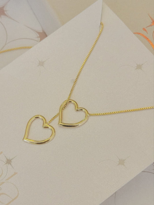 2 hearts necklace 2179