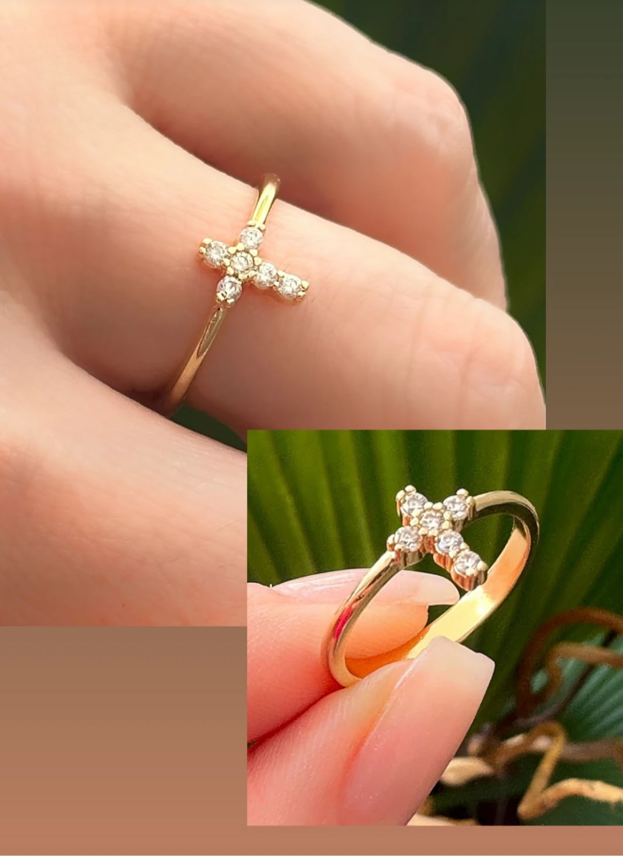 Cross zirconia ring 9089