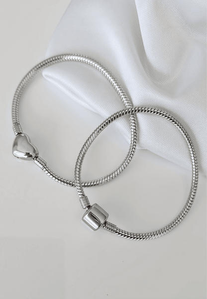 Stainless steel charm bracelet with snake chain  12017 ( Bracelet only (charms not included).