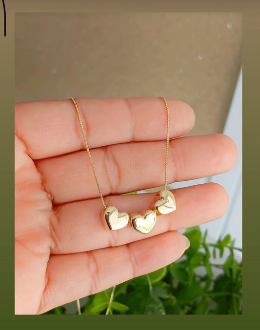 Smooth 3 Hearts Necklace