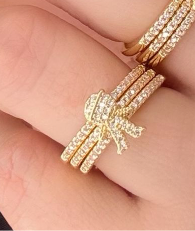Triple Ring with BOY Design and Pavé Setting