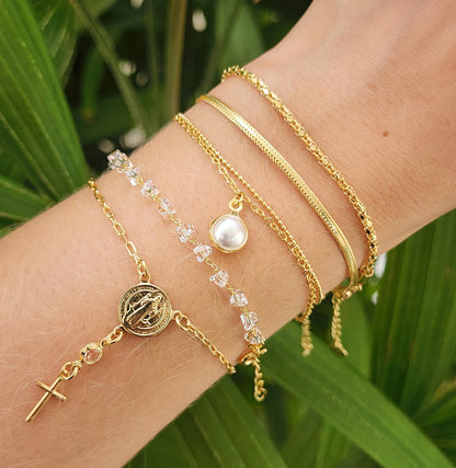 Snake Chain Bracelet, 17 cm
