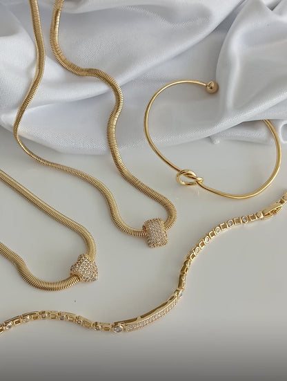 17.7-inch German Cord Necklace with a Pavé Square Pendant