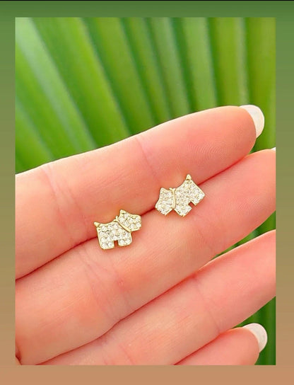 Pavé Dog Earring