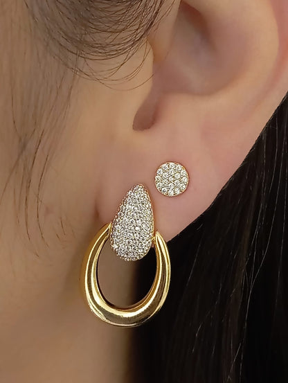 Pavé Drop Earring with Smooth U-setting